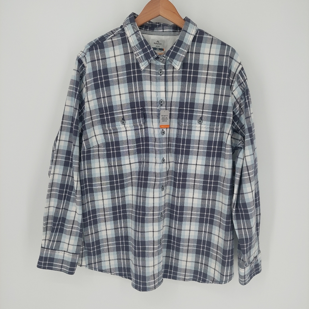Ridgecut Plaid Button Front Shirt, Sz 2X